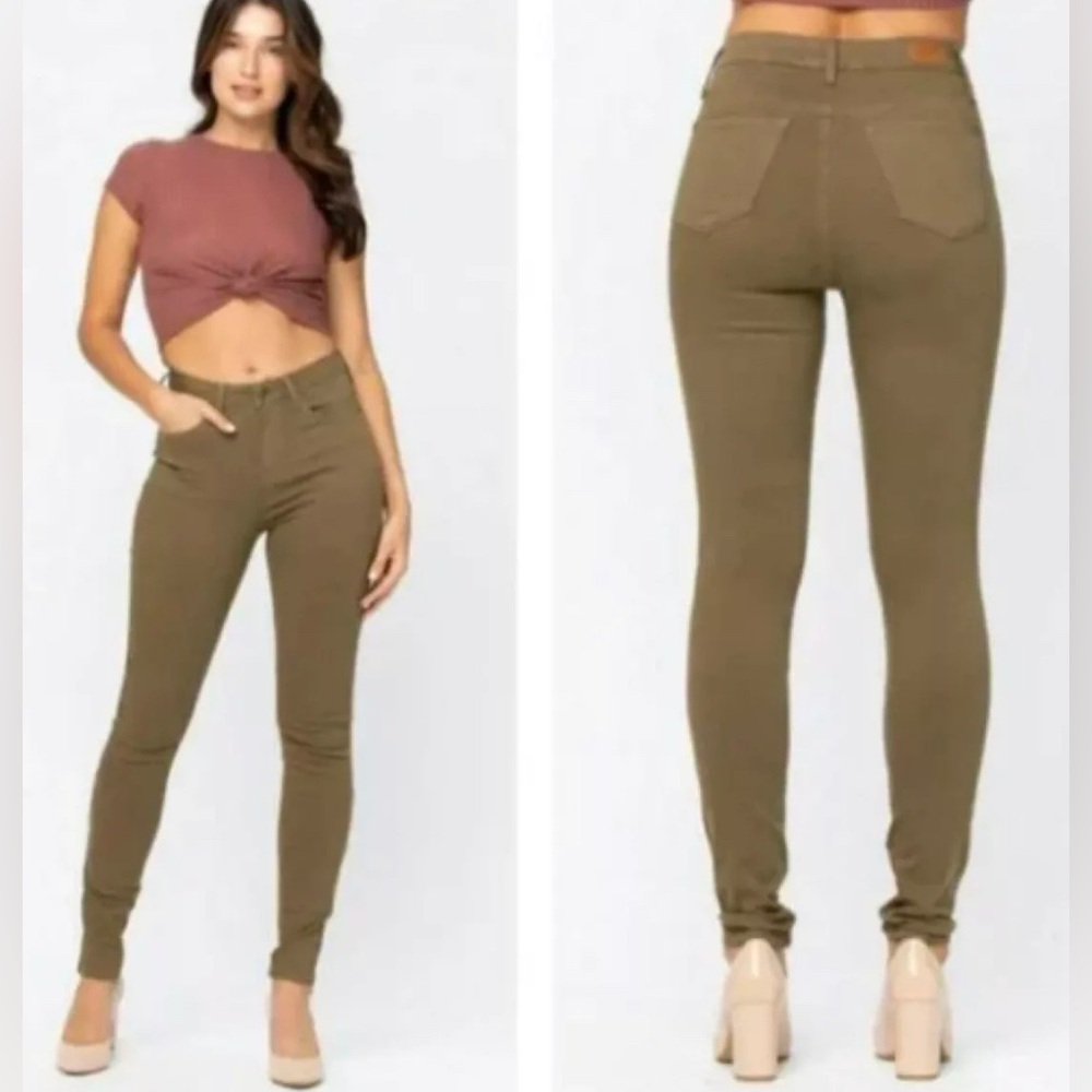 Judy Blue Olive Green High Waist Skinny Fit‎ Jeans Style #JB88146 Sz 27